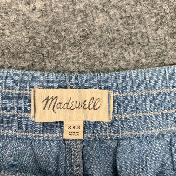 Madewell Pull On Shorts Womens XXS 2XS Chambray Side Tie Stretch Waist Cotton - Picture 6 of 14